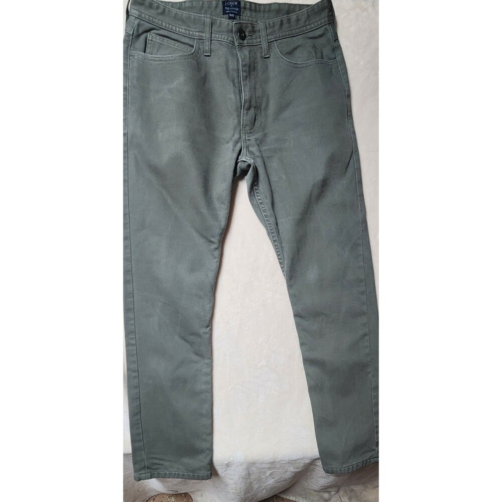 J Crew Mens Size 30x30 Green  Sutton Relax Fit Inner Lined Preppy Demin